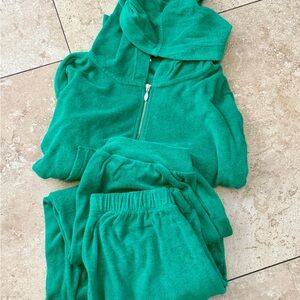 Emerald Green hoodie Terry cloth Tracksuit